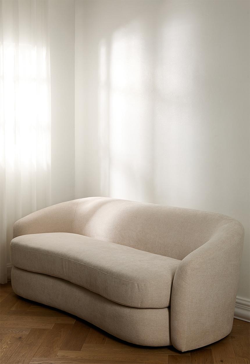 Sixth Floor - Annie Curved 3 Seater Sofa - Oatmilk