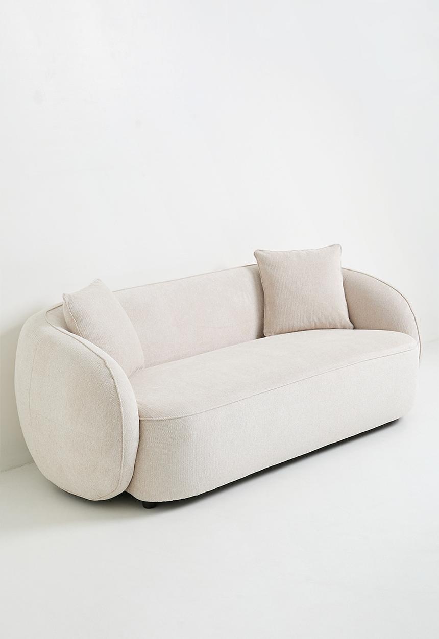 Sixth Floor - Max Curved 3 Seater Sofa - Oatmilk