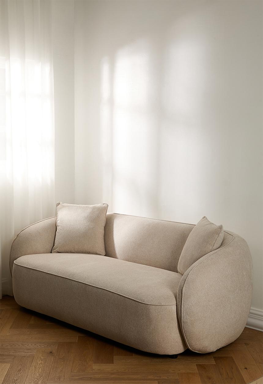 Sixth Floor - Max Curved 3 Seater Sofa - Oatmilk