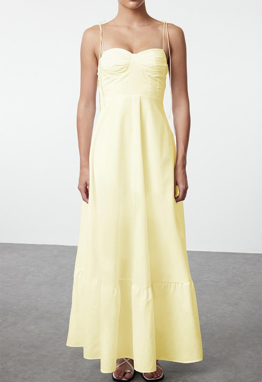 Trendyol - Maxi Aline Woven Dress - Light Yellow