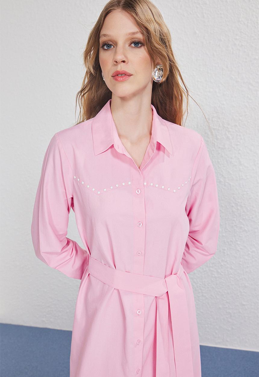 Maxi Casual Woven Dress - Light Pink