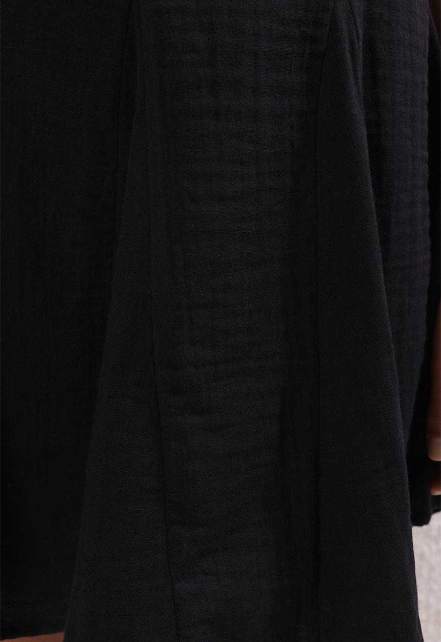 Trendyol - Mini Woven Short Sleeve Dress - Black