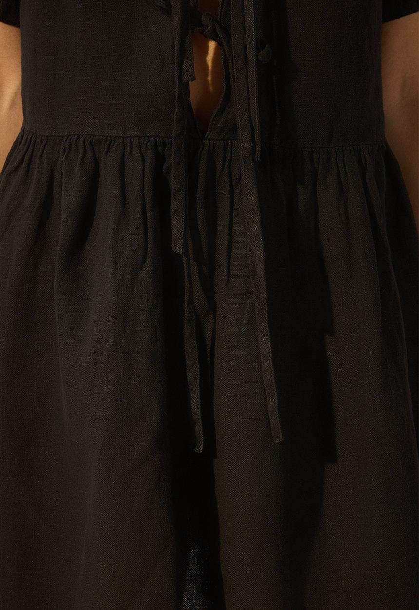 Trendyol - Mini Aline Short Sleeve Woven Dress - Black