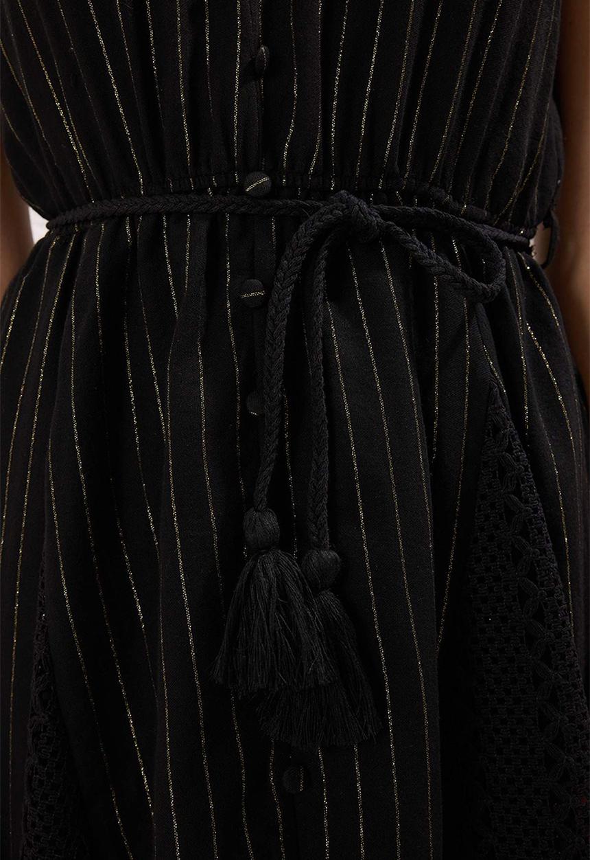 Trendyol - Mini Aline  Woven Sleeveless Dress - Black