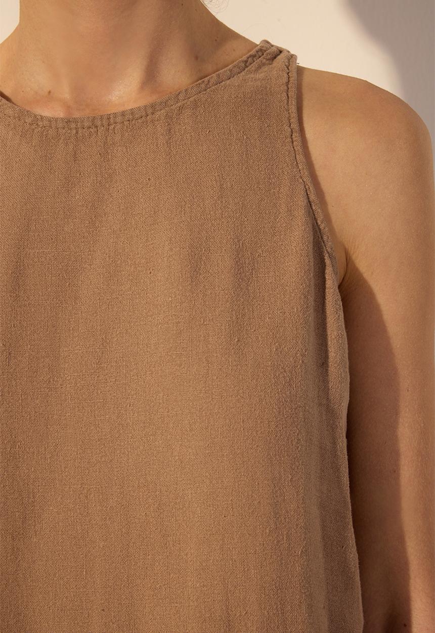 Trendyol - Mini Aline Woven Dress - Tan