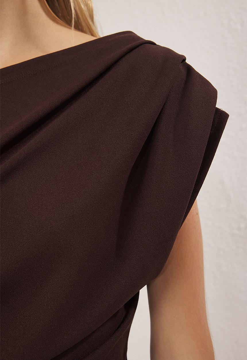 Trendyol - Midi Bodycon Knit Dress - Brown