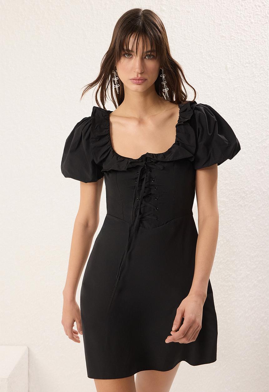 Trendyol - Mini Woven Ballon S Dress - Black