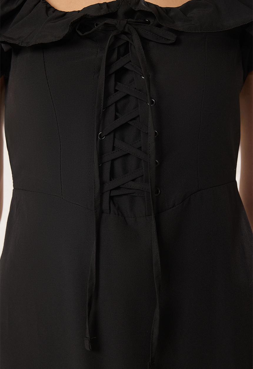 Trendyol - Mini Woven Ballon S Dress - Black