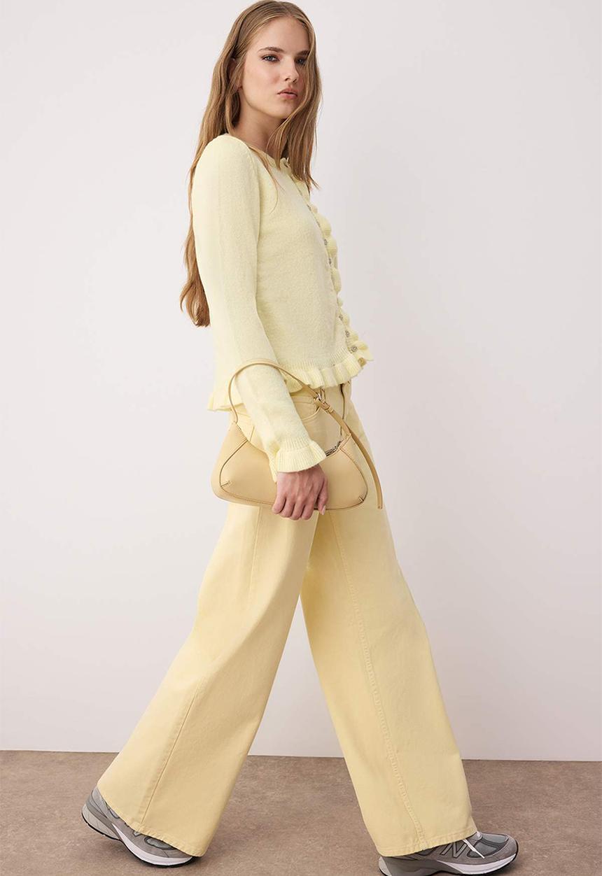 Trendyol - Button Detailed Soft Textured Knitwear Cardigan - Gelb