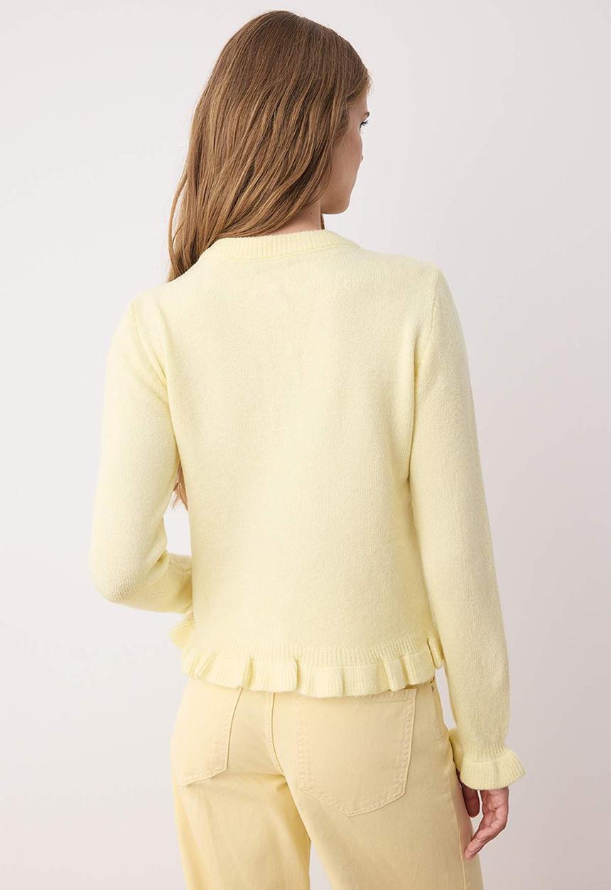 Trendyol - Button Detailed Soft Textured Knitwear Cardigan - Gelb