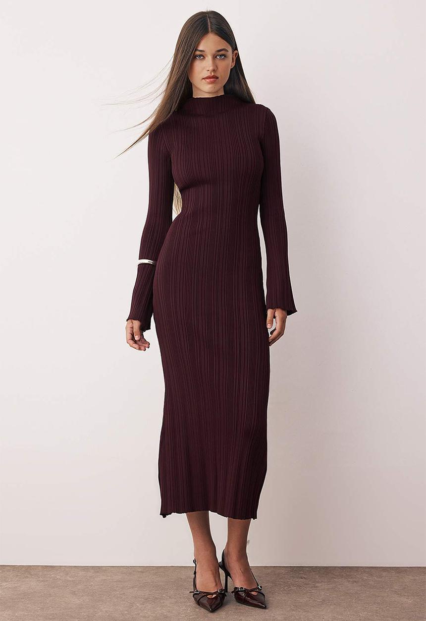 midi formal black dress for women Ruffle Stretch Crepe Formal Midi Cocktail Dress