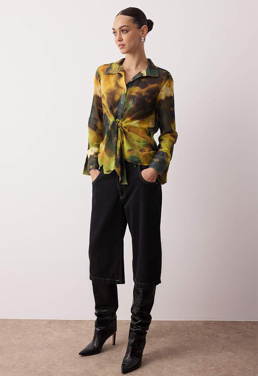Trendyol - Abstract Pattern Chiffon Shirt - Multi