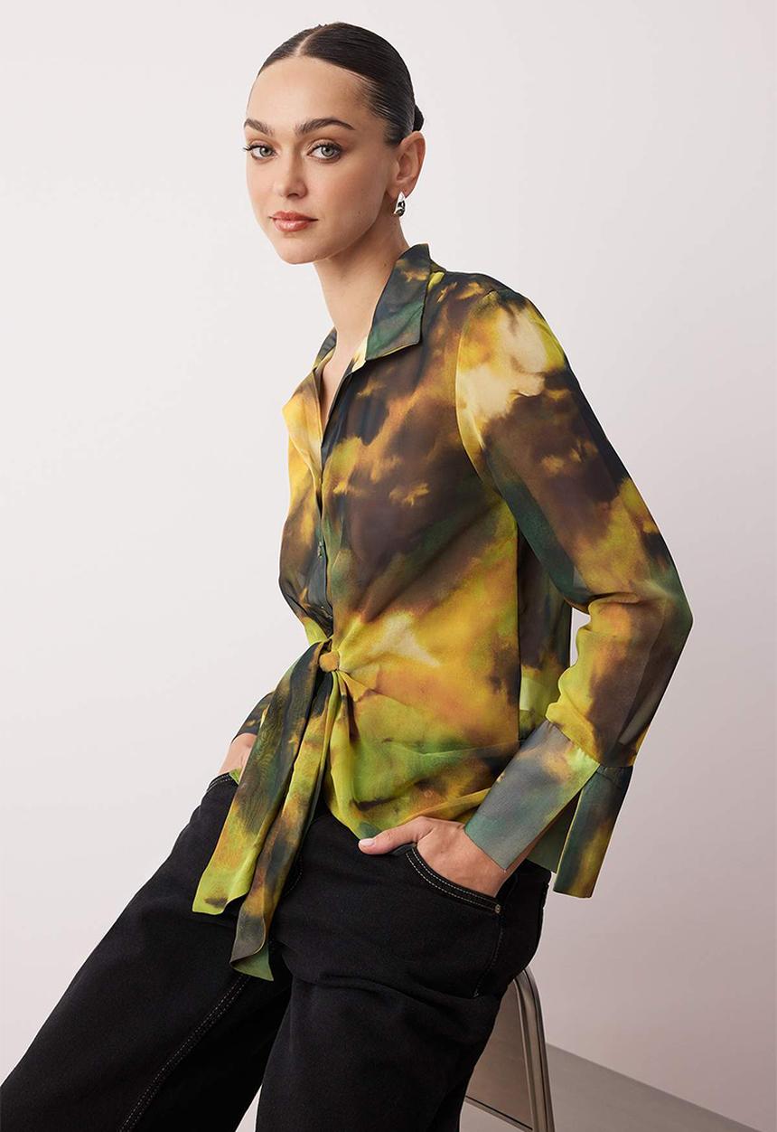 Trendyol - Abstract Pattern Chiffon Shirt - Multi