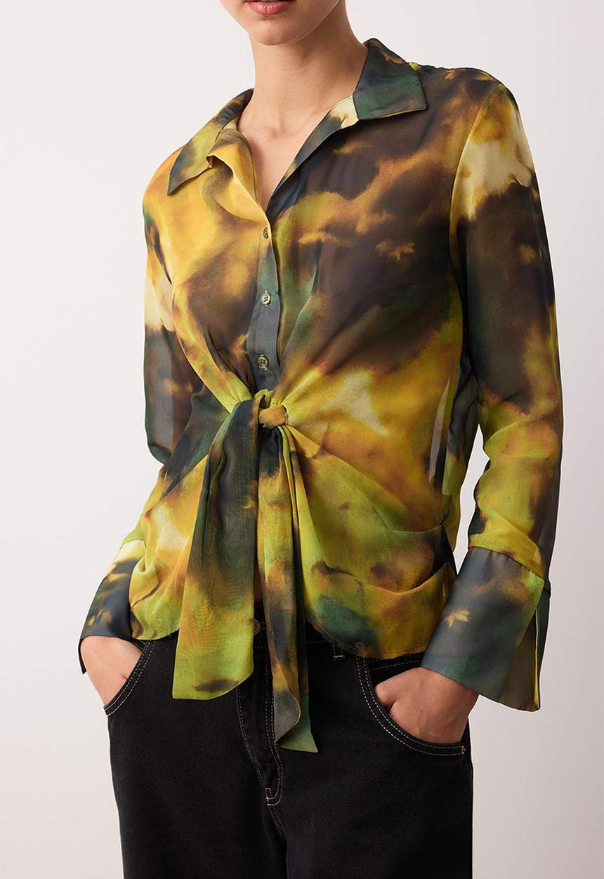 Trendyol - Abstract Pattern Chiffon Shirt - Multi