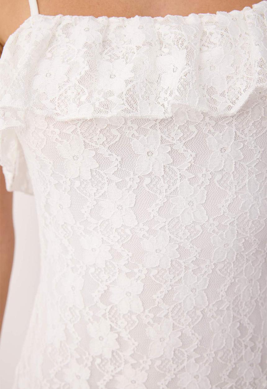 Trendyol - Mini Woven Sleeveless  Dress - White