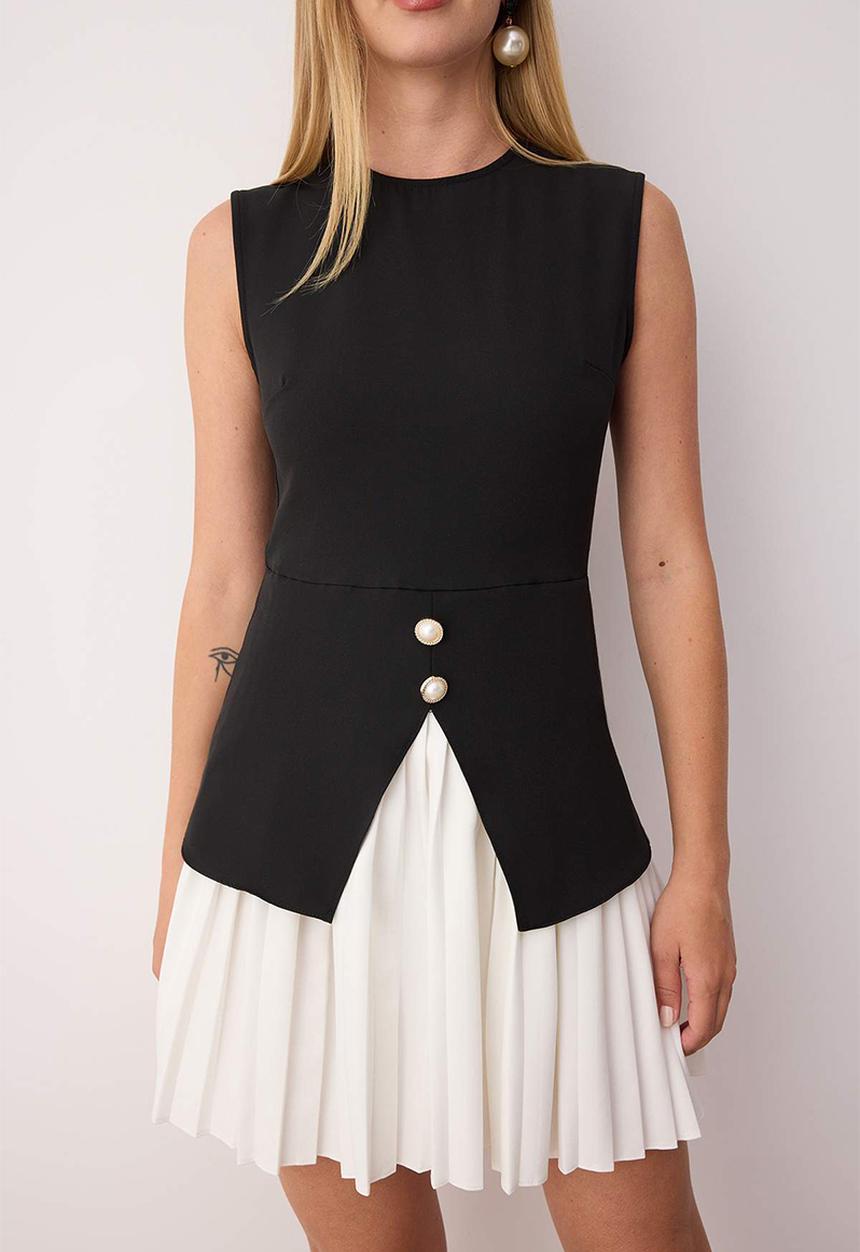 Trendyol - Mini Aline Woven Dress - Black