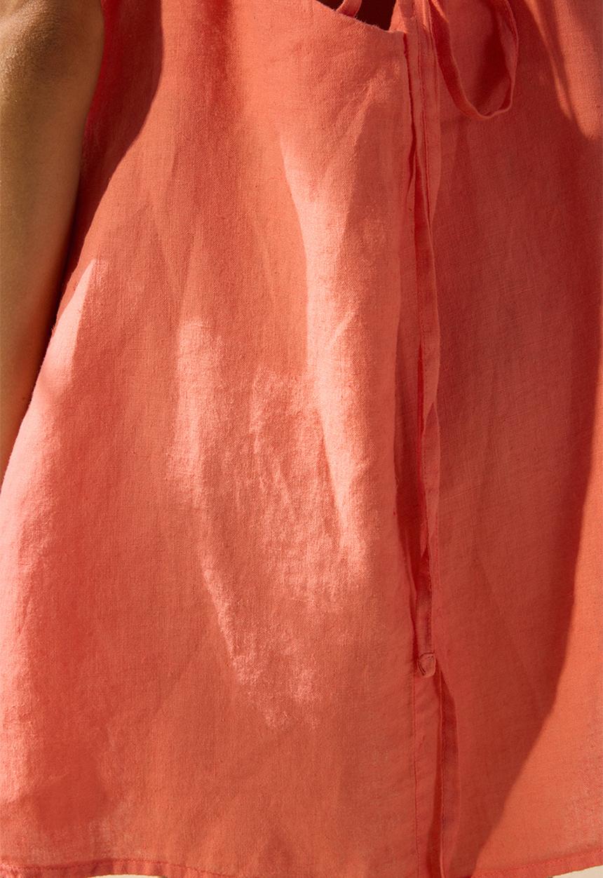 Trendyol - Mini Sleeveless Woven Dress - Coral