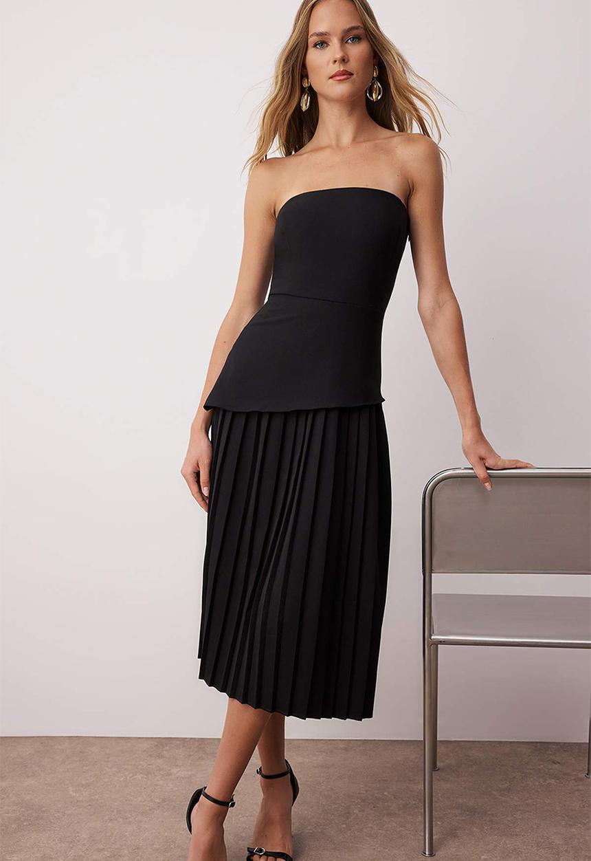 Trendyol - Midi Aline Woven Dress - Black