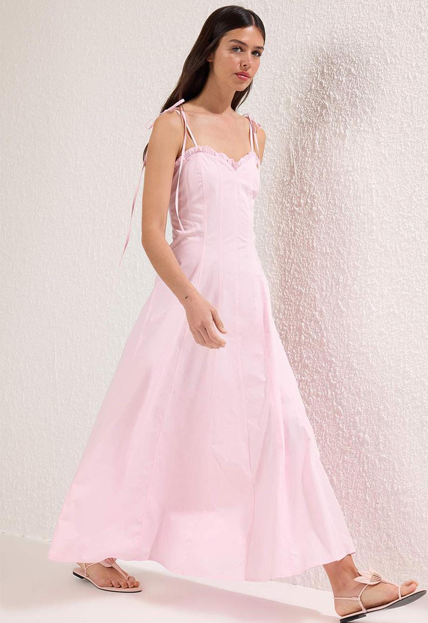Trendyol - Maxi Aline Woven Dress - Pink
