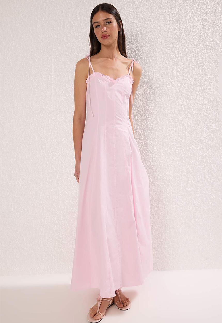 Trendyol - Maxi Aline Woven Dress - Pink