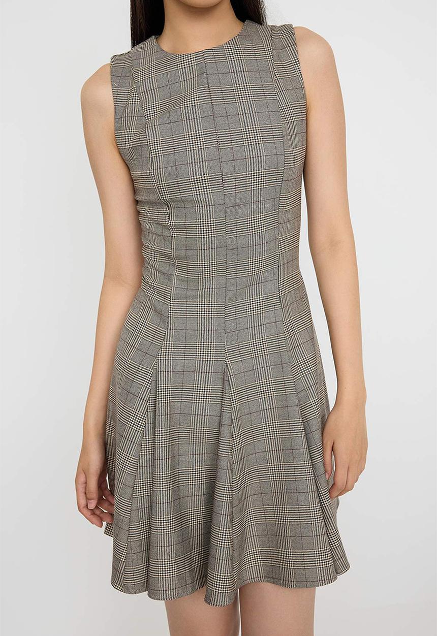 Trendyol - Mini Aline Woven Dress - Grey