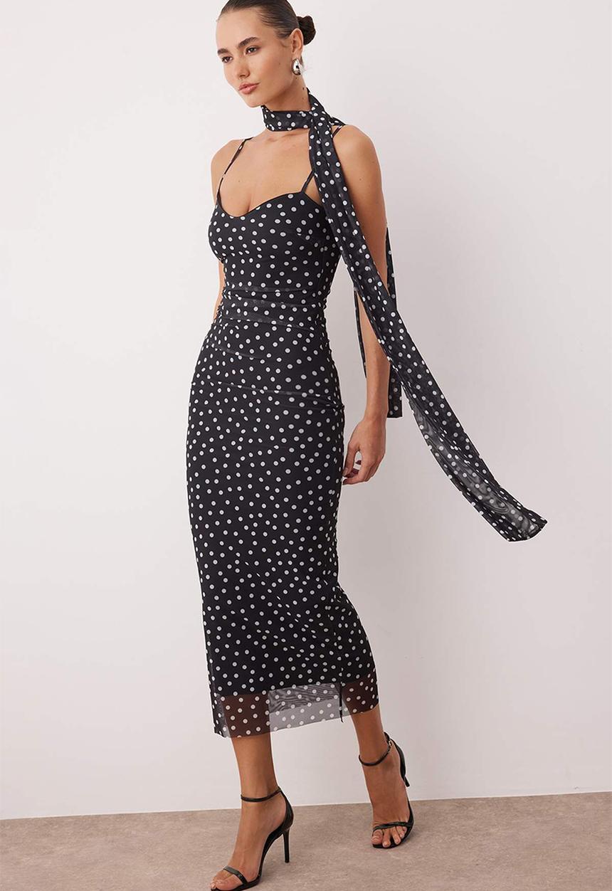 Trendyol - Maxi Woven Straight Cut Dress - Black