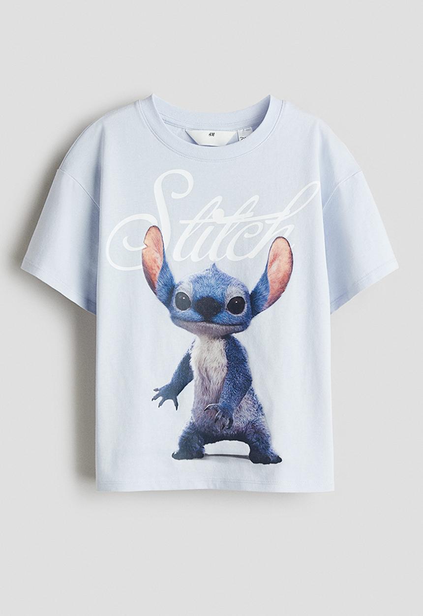 H&M - Printed cotton T-shirt - blue,multi
