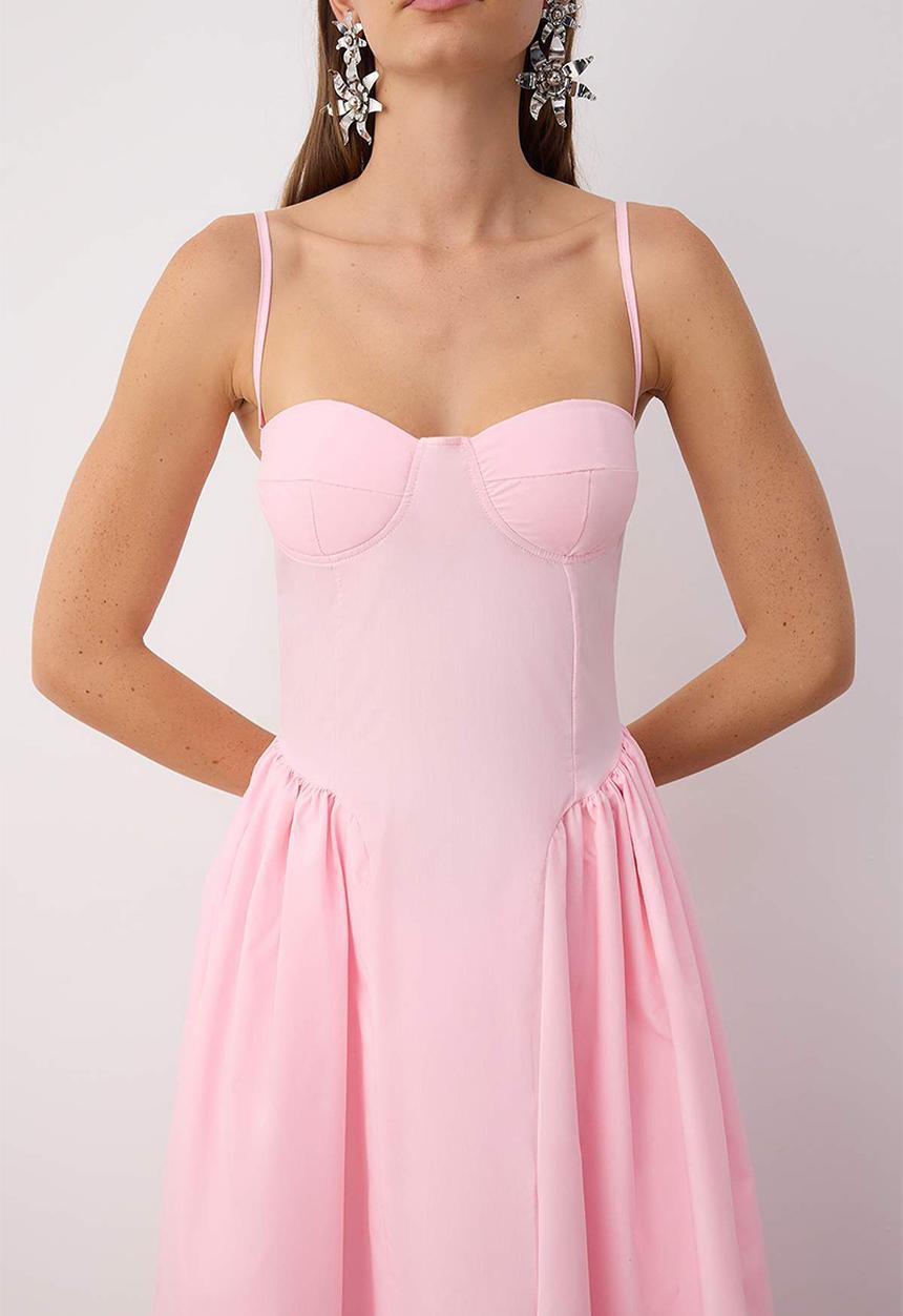 Trendyol - Maxi A line Sleeveless Woven Dress - Pink