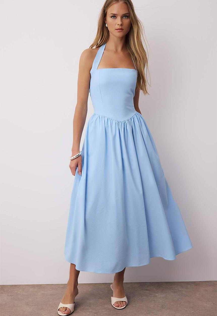 Trendyol - Maxi Aline Woven Dress - Blue