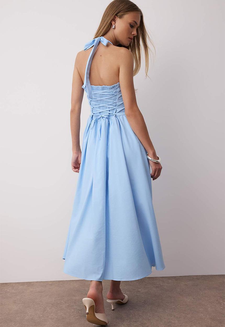 Trendyol - Maxi Aline Woven Dress - Blue
