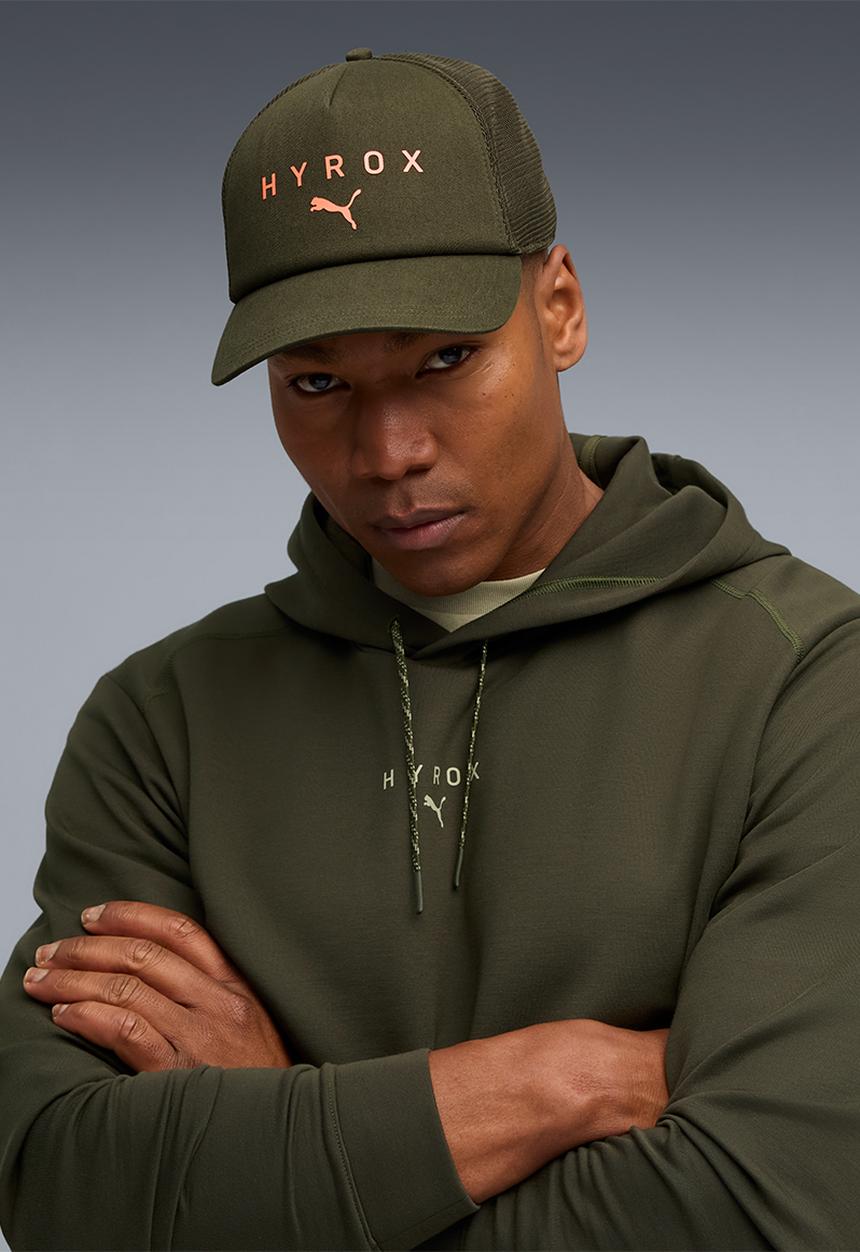 PUMA - Puma X Hyrox Trucker Cap - Dark Olive-Glowing Orange