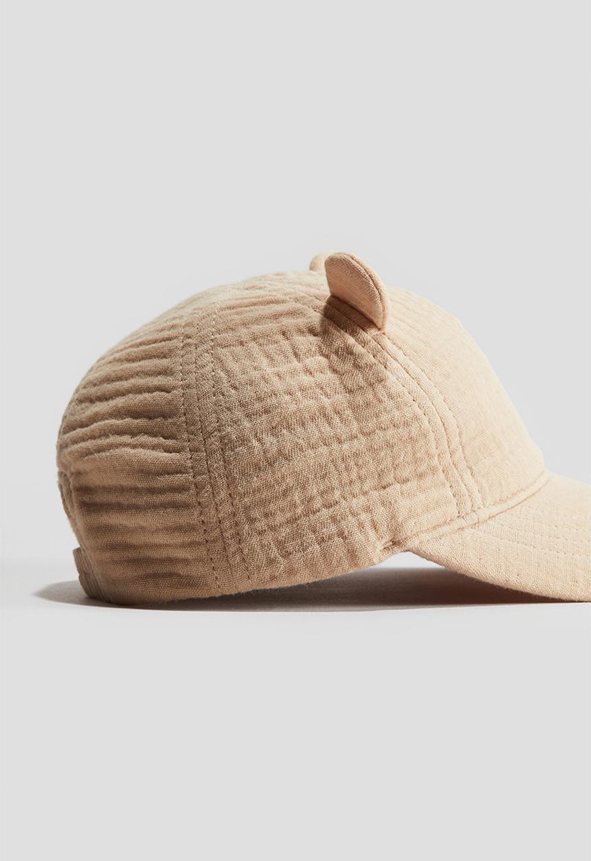 H&M - Appliquéd cotton cap - beige