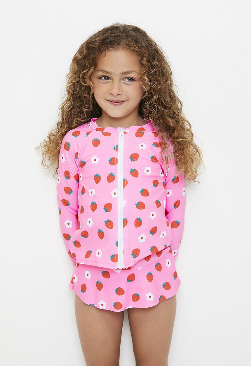 Pop Candy - Tankini with skirted bottom & rash vest - pink/aop