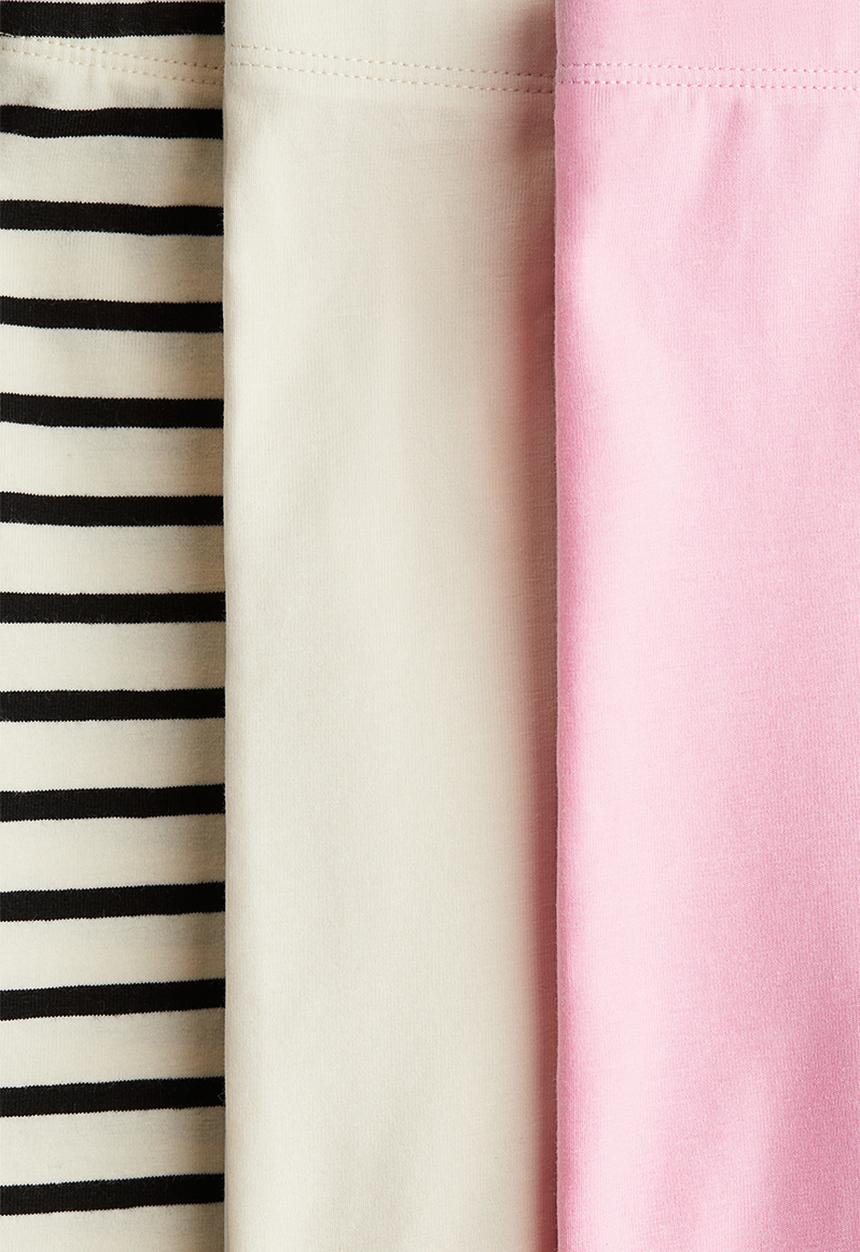 H&M - 3-pack cotton cycling shorts - pink/light beige