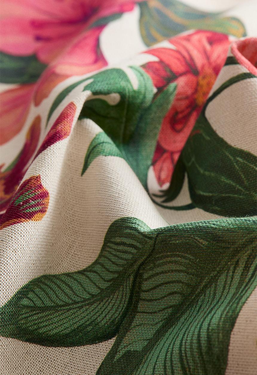H&M - Patterned cushion cover - light beige floral