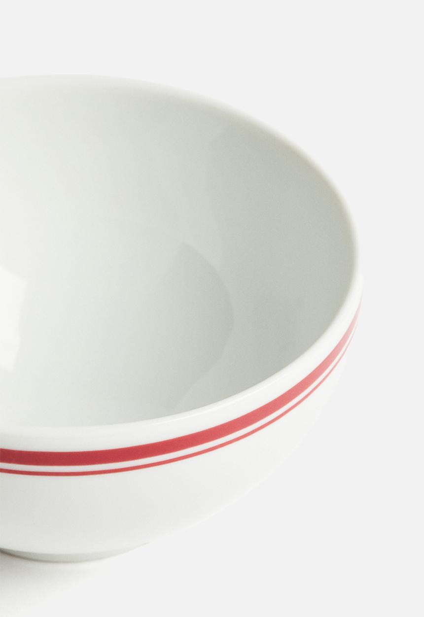 H&M - Small porcelain bowl - white & red
