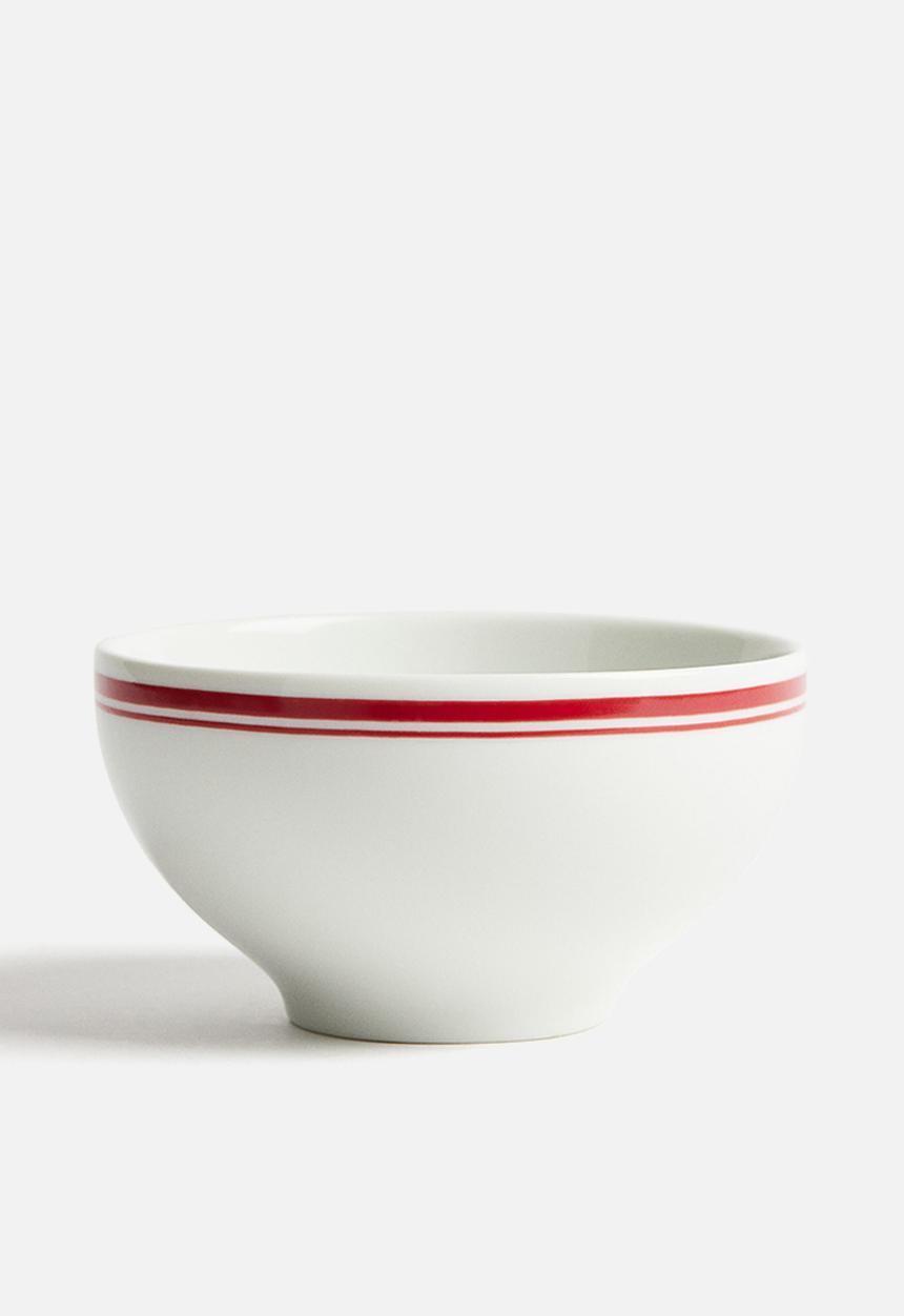 H&M - Small porcelain bowl - white & red