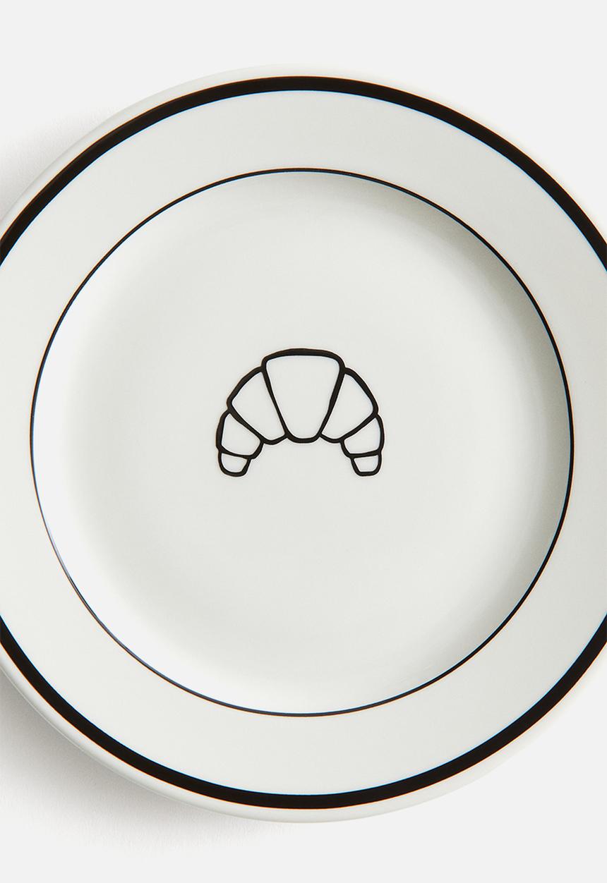 H&M - Porcelain mid plate - white croissant