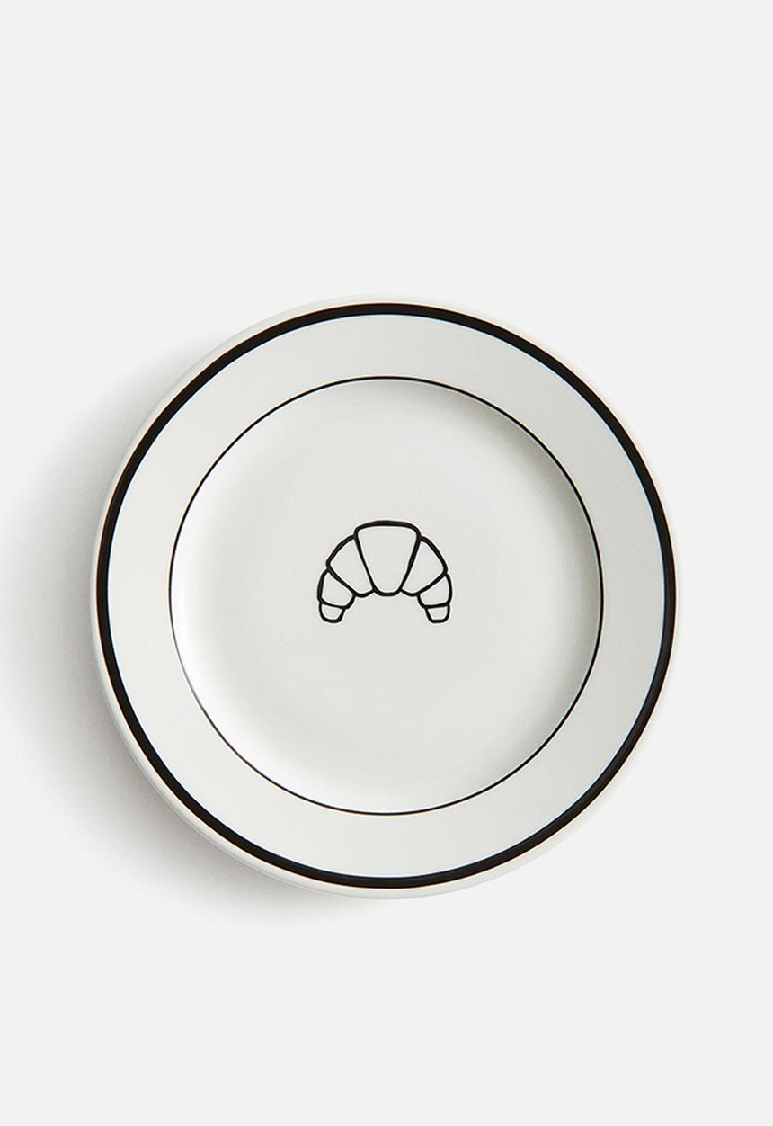 H&M - Porcelain mid plate - white croissant