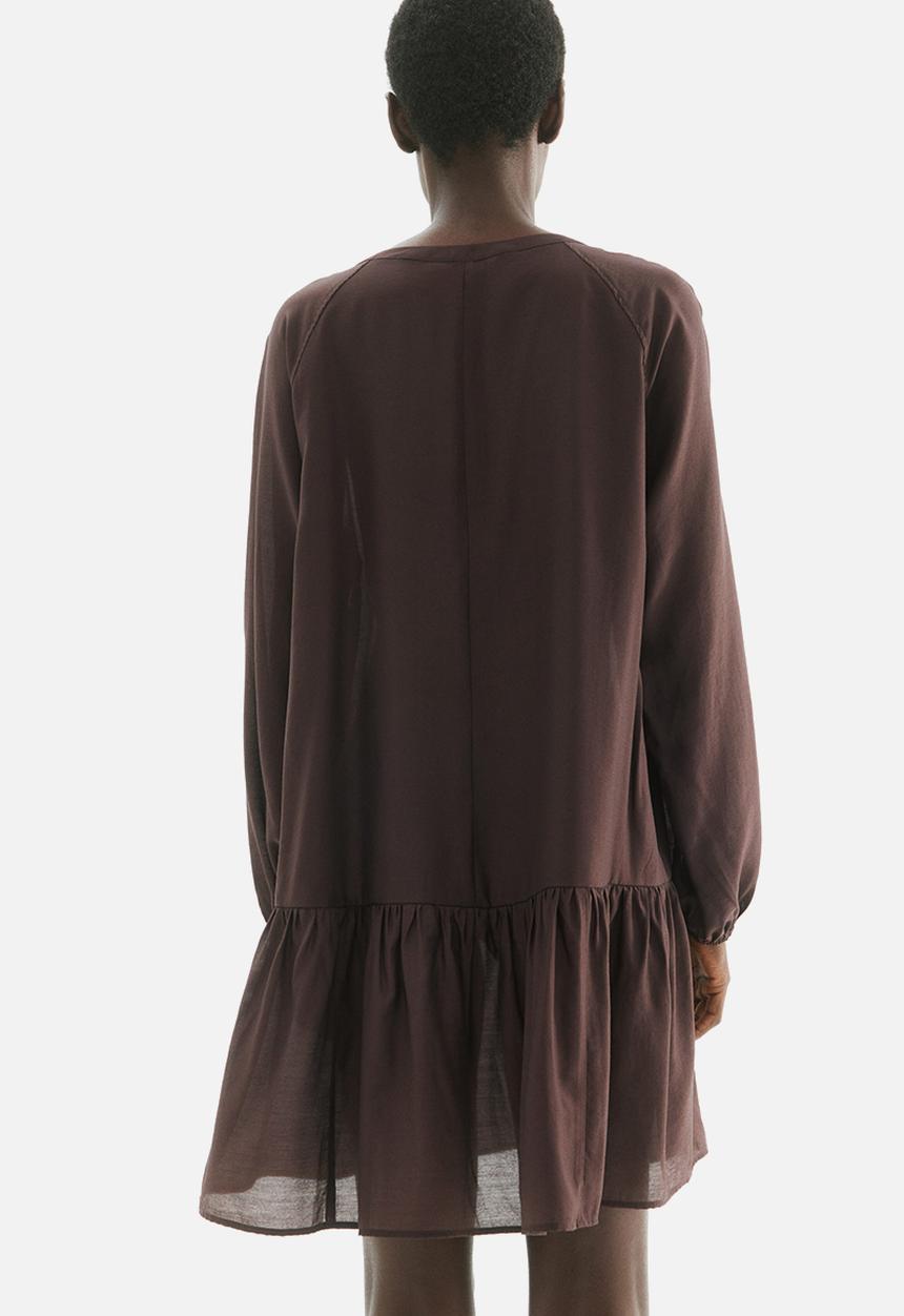 H&M - Button-front tunic dress - dark brown