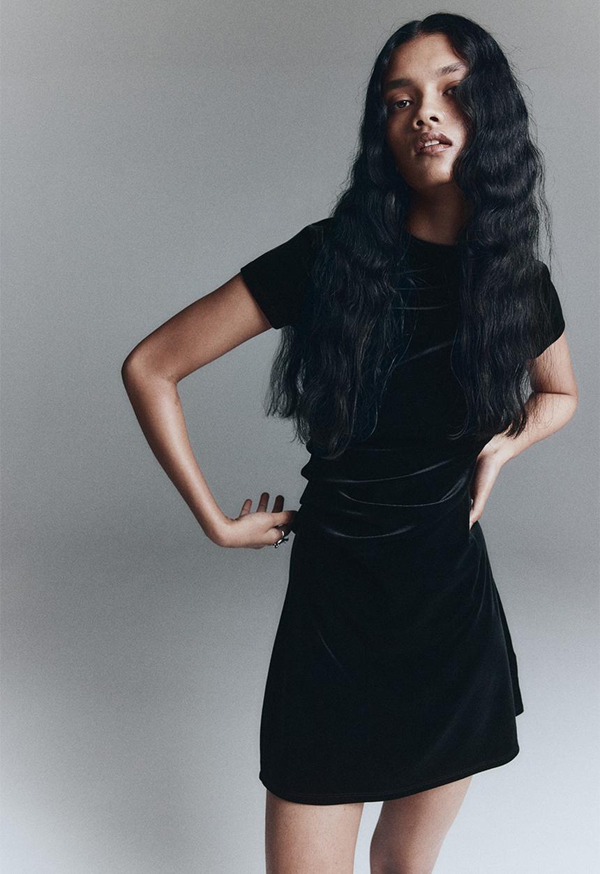 H&M - Draped dress - black
