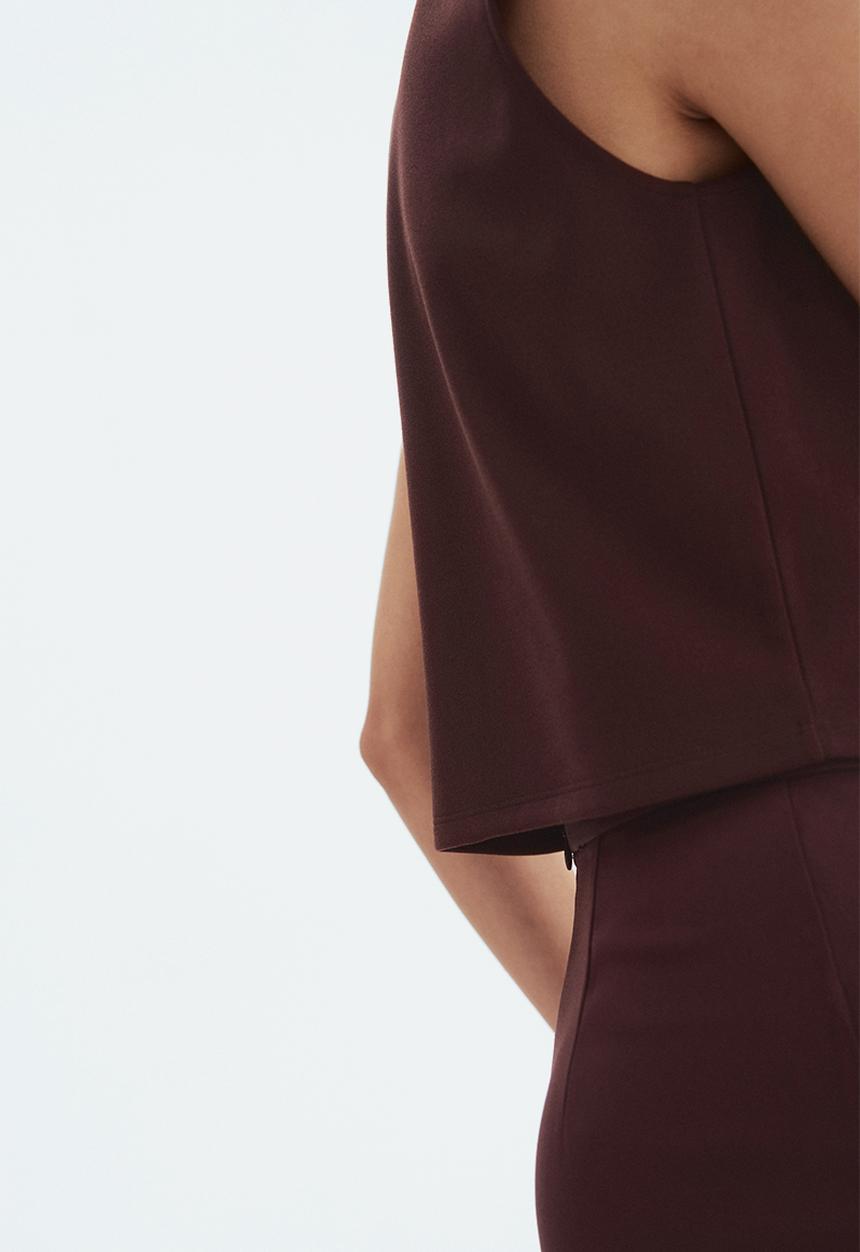 H&M - Button-decorated top - dark brown
