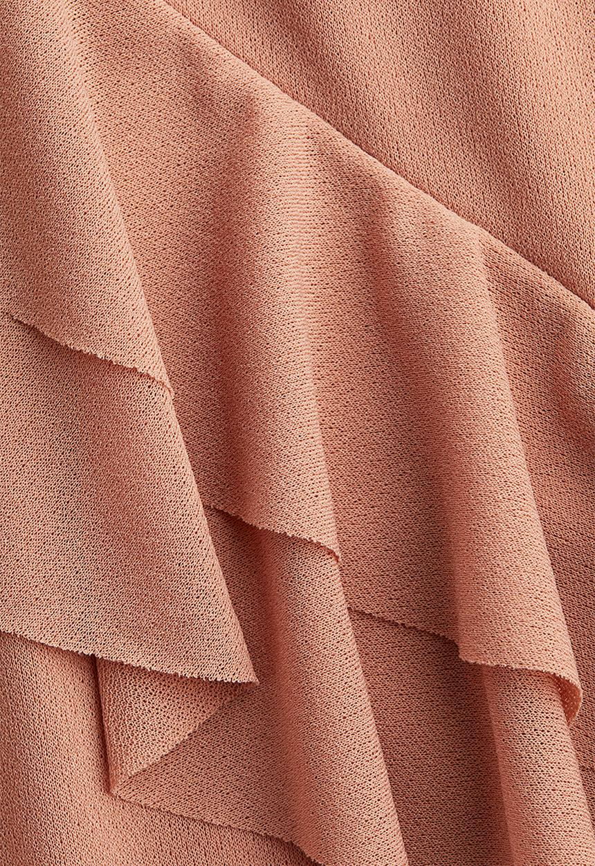 H&M - Flounce-trimmed dress - dusty orange