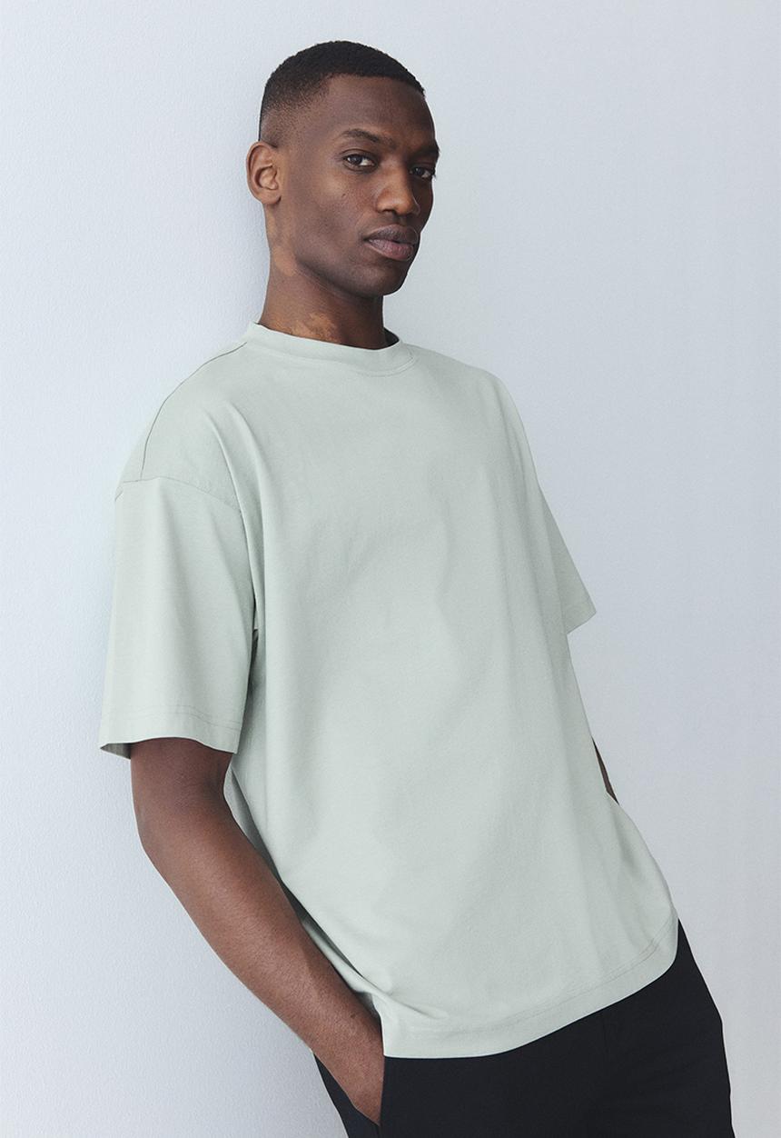 H&M - Oversized fit t-shirt - light sage green