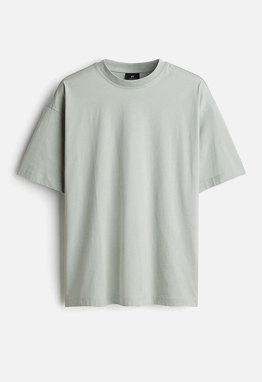 H&M - Oversized fit t-shirt - light sage green