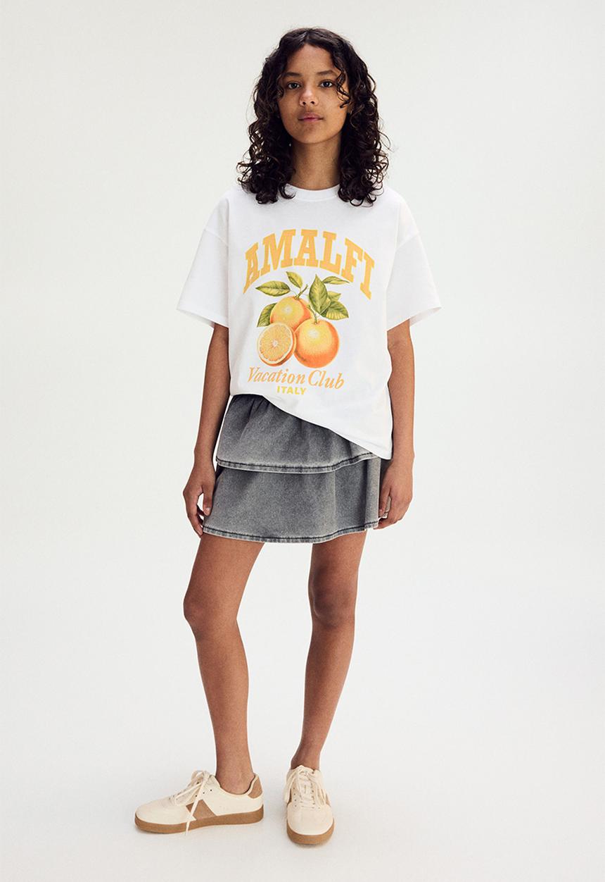H&M - Oversized cotton t-shirt - white amalfi
