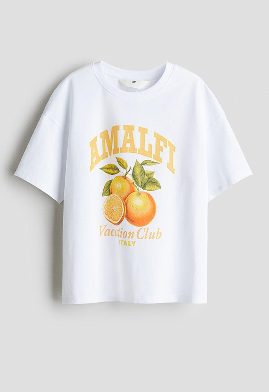 H&M - Oversized cotton t-shirt - white amalfi