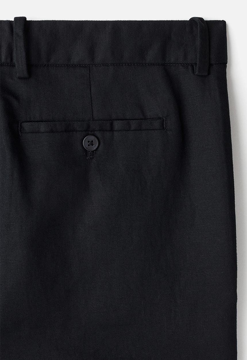 H&M - Relaxed fit linen-blend trousers - black