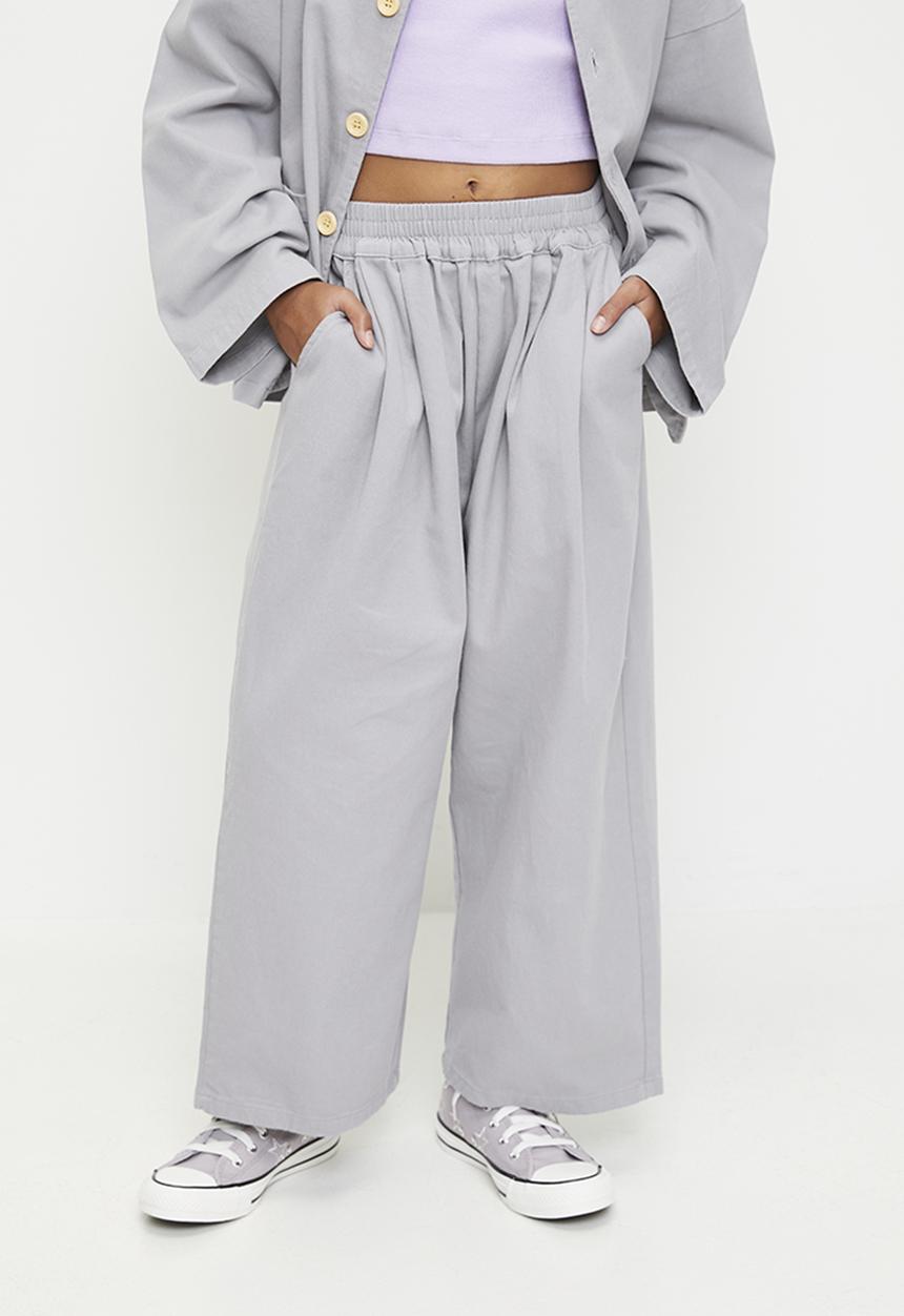 Pop Candy - Wide leg co-ord pants - grey