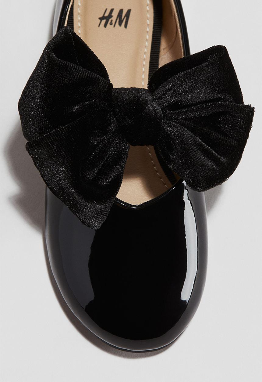H&M - Bow-detail ballet pumps - black